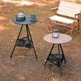 thumbnail image 2 of Folding Round Table In Aluminum Alloy For Exterior, Small, Portable, Adjustable, Black, To Eat, Camping, Ultra Light, 2 of 4