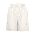 thumbnail image 4 of Innerwin Shorts Été Décontractés Cargo pour Femmes Short de Travail Extensible en Lin Blanc m, 4 of 7