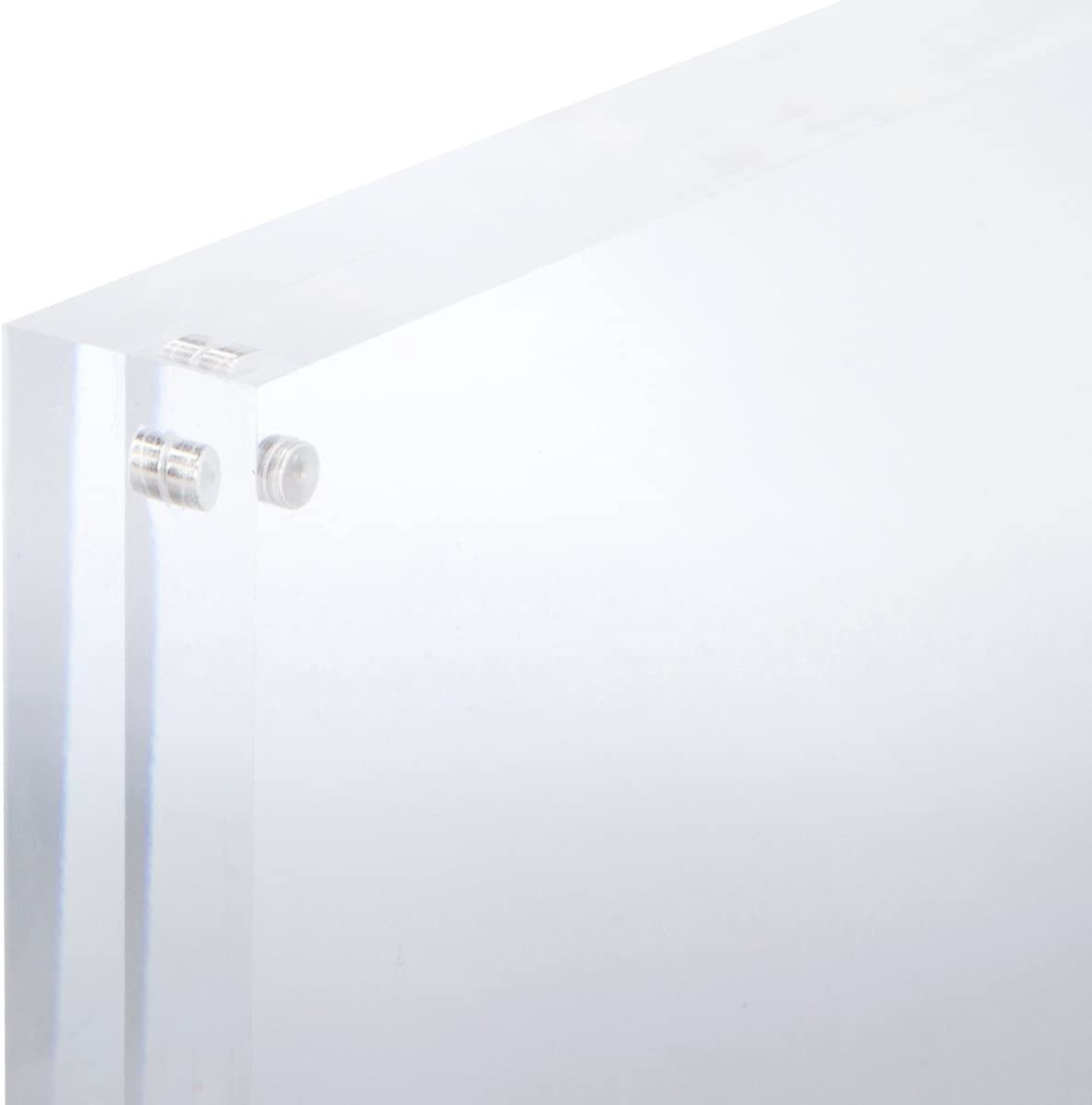 SimbaLux Magnetic Acrylic Photo Frame 4 in x 6 in Free-Standing Clear Desktop Floating Display, Pack of 3