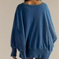 thumbnail image 6 of AJHSAKLt Oversized Sweatshirt for Women Graphic Crewneck Lobster Print Sweatshirts Pullover Fall Tops Crewneck Sweatshirts Women Blue, 6 of 7