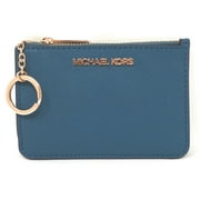 Michael Kors Jet Set Small Top Zip Coin Pouch ID Holder Dark Chambray Blue