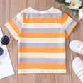 thumbnail image 7 of XXWXYD Multicolor Striped Kids Tee - Soft Cotton Short Sleeve Shirt with Vibrant Patterns, Unisex Casual Top for Toddlers & Baby Boys/Girls, 7 of 7