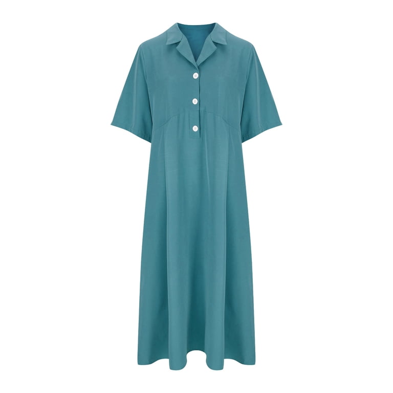 homecoming t shirt dress Tumotour Summer for Women Dresses Maxi Dress for Women T-Shirt Dress Women's Fashion Solid Color Casual Summer Short Sleeve V-Neck Dress Style:Floral