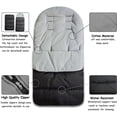 thumbnail image 5 of Casewin Baby Stroller Sleeping Bag Outdoor Waterproof and Windproof Warm Foot Cover Baby Car Foot Cover Cushion Universal Black & Gray, 5 of 6