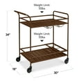 thumbnail image 3 of Best Choice Products 2-Tier Rolling Bar Cart Indoor/Outdoor w/ Storage Shelves, Wine Rack, Lockable Wheels - Brown, 3 of 9