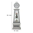thumbnail image 5 of Benjara Mirrored Grandfather Clock with 3 Open Compartments- Silver, 5 of 6