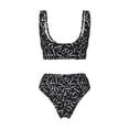 thumbnail image 2 of Honeii Numbers Print Women’s Bikini Set,Two Piece Swimsuit Bathing Suits,Stylish High Elasticity Swimwear for Beach and Pool, 2 of 7