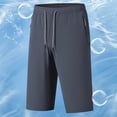 thumbnail image 1 of Ceisia Men's Summer Quick Dry Capris with Elastic Drawstring Waist & Zipper Pockets Dark Gray L Gifts, 1 of 6