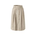 thumbnail image 7 of Womens Cotton Linen Midi Skirt Elastic High Waist Loose A-Line Solid Casual Vintage Flared Skirt with Side Pockets Beige L(L), 7 of 7