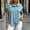 Light Blue, variant on Denim Button Down Shirt for Women Point Collar Cap Sleeve Loose Fit Casual