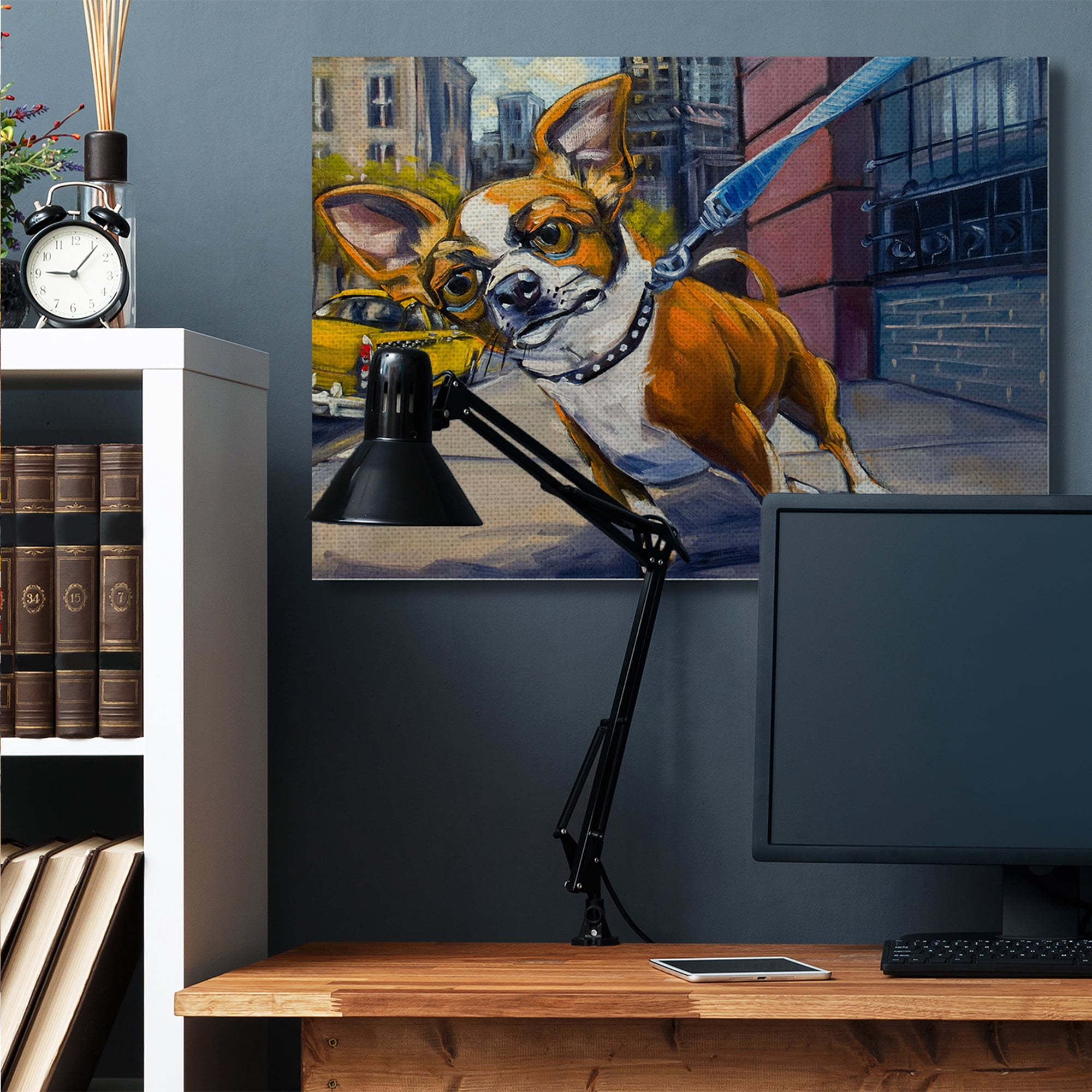 Stupell Industries Urban City Dog Walk Family Pet Painting Canvas Wall Art by CR Townsend