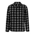 thumbnail image 5 of Tawop Womens Flannel Shirts Long Sleeves Shirts for Women Lapel Collar Plaid Casual Fall Clothes,Gray,Size S, 5 of 5