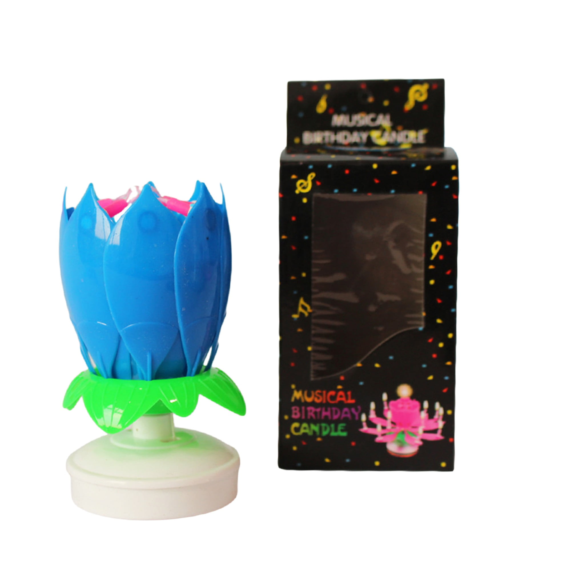 Sunisery Birthday Cake Flower Candles with Happy Birthday Music