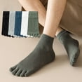 thumbnail image 1 of Summer Men's Five Toe Socks Solid Color Diamond Patterned Short Socks Mesh Breathable Toe Socks Five Toed Split Toe Men's Socks, 1 of 5