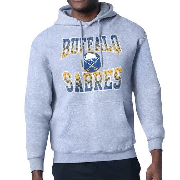 Men's Starter Gray Buffalo Sabres Comic Style Team Graphic Hoodie
