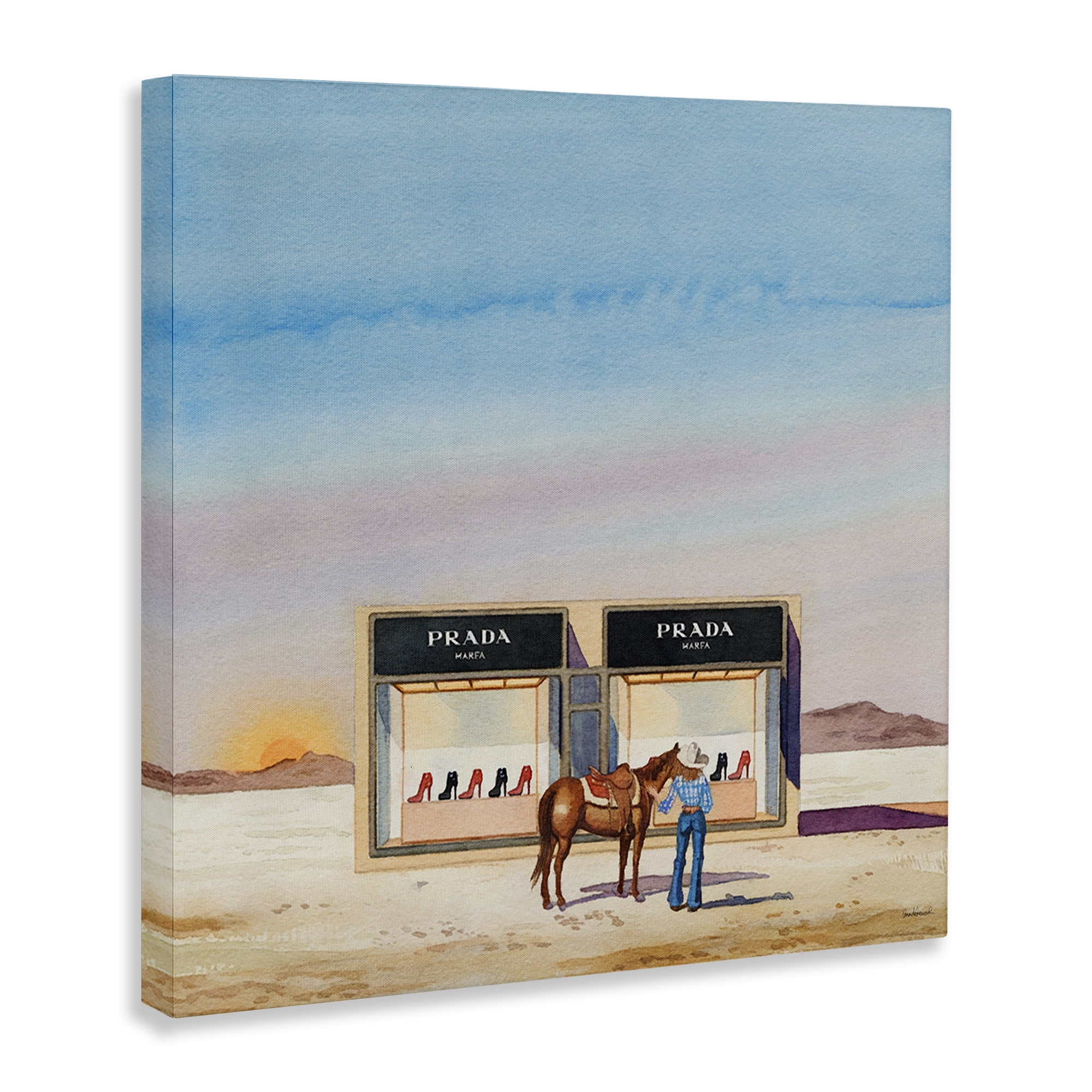 Stupell Industries Desert Shoe Store Fashion Painting Wrapped Canvas Art Print Wall Art, 24 x 24