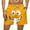 #0107-Orange, variant on Men Funny 3D Cartoon Face Print Swim Trunks Elastic Waist Drawstring Beach Shorts for Adult