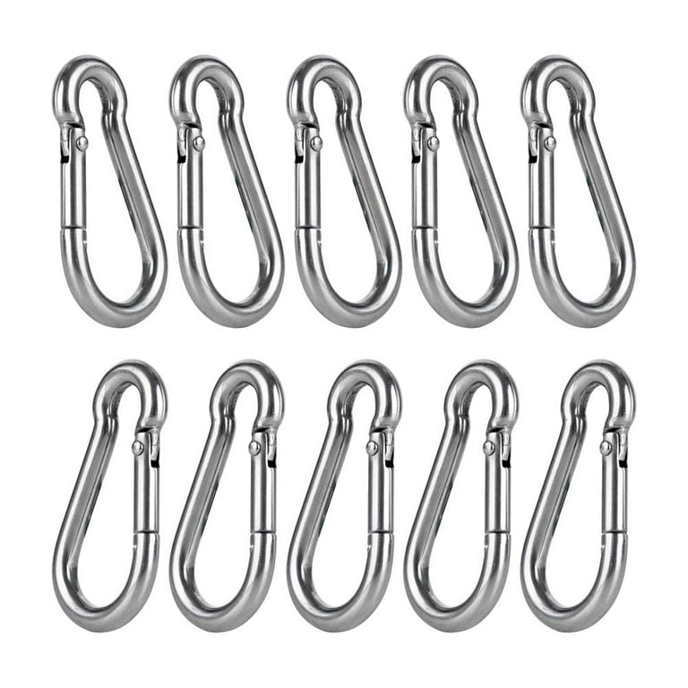 Large & Small EYE Galvanised CARABINER CLIP Snap Hooks Clips, HEAVY DUTY