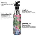 thumbnail image 3 of Yayeee 20oz Insulated Water Bottle Double Wall Stainless Steel with Flip Straw Lid, White Vibrant Flowers, 3 of 7
