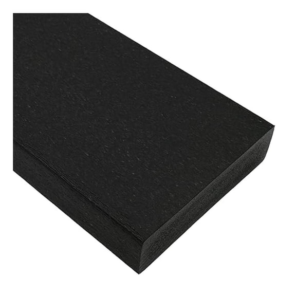Tangent Lumber - Black, 2x6 (1.5" x 5.5"), 36" Length - HDPE Plastic Board for Outdoor Furniture and More