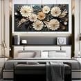 thumbnail image 4 of HFDF Large Wall Art for Living Room Bedroom Home Office Gold Flower Pictures Wall Art Modern Floral Artwork Wall Decor Canvas Prints 18x12inch Framed, 4 of 6