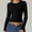 Black, variant on Abomasnow Women's Long Sleeve Shirts Fall 2025 Casual Basic Going Out Crop Tops Slim Fit Tight Y2K Clothes
