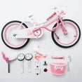 thumbnail image 3 of Royalbaby Jenny White 12 In Kids Bicycle with Training Wheels and Basket, 3 of 12