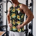 thumbnail image 5 of Pofeuu Sunflower Skull Boho Print Men's Workout Tank Tops Sleeveless Muscle Gym Shirt Quick Dry-4X-Large, 5 of 7