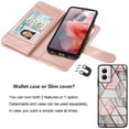 thumbnail image 6 of For Moto G Power 5G 2024 Case, Motorola Moto G Power 5G 2024 Leather Wallet Case with Card Holder and Lanyard for Women Men, eBizWare Magnetic Flip Detachable Phone Cover - Marble Pink, 6 of 9
