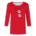 thumbnail image 4 of VgaVtl Valentines Day Womens Plus Tees 3/4 Sleeve Red Womens Shirts Holiday Fancy Loose Casual Graphic Tops, 4 of 4