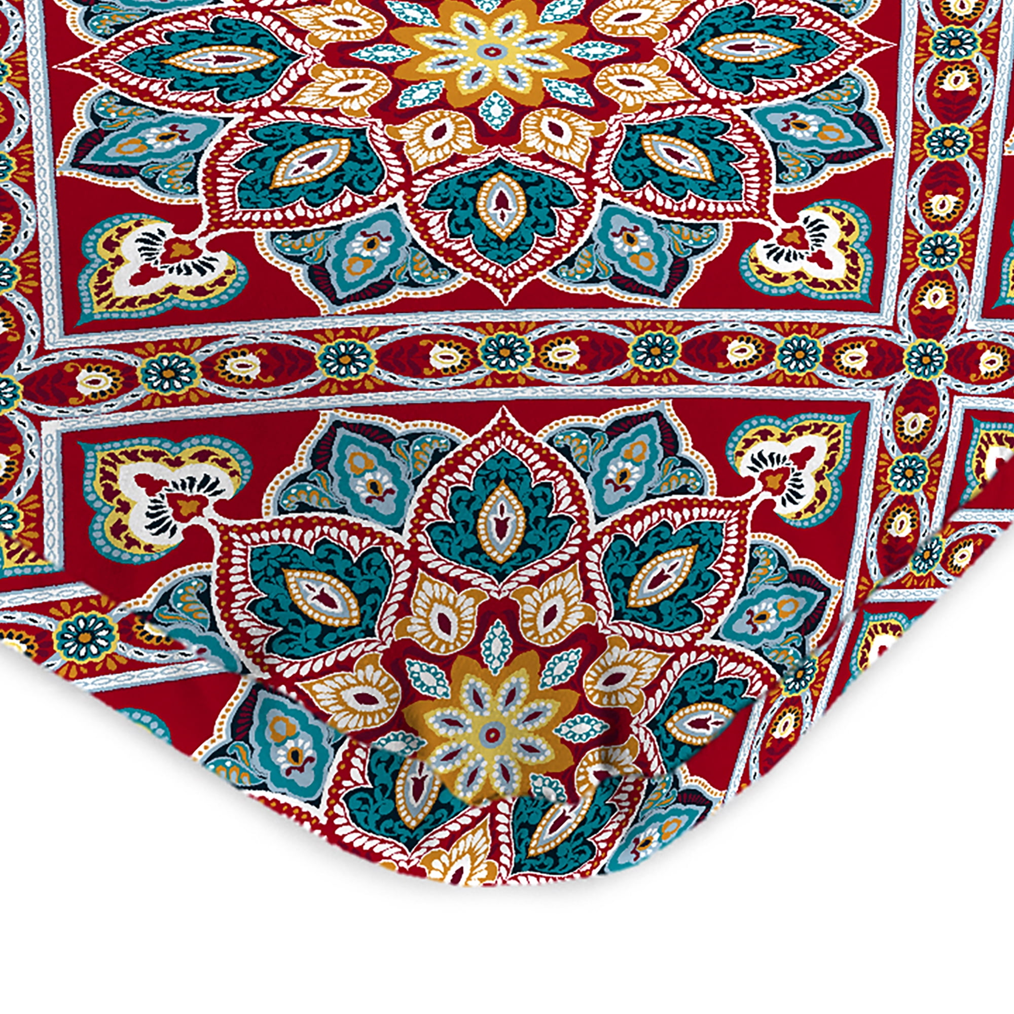Jordan Manufacturing 45" x 22" Medlo Sonoma Multicolor Medallion Rectangular Outdoor Chair Cushion with Ties and Hanger Loop