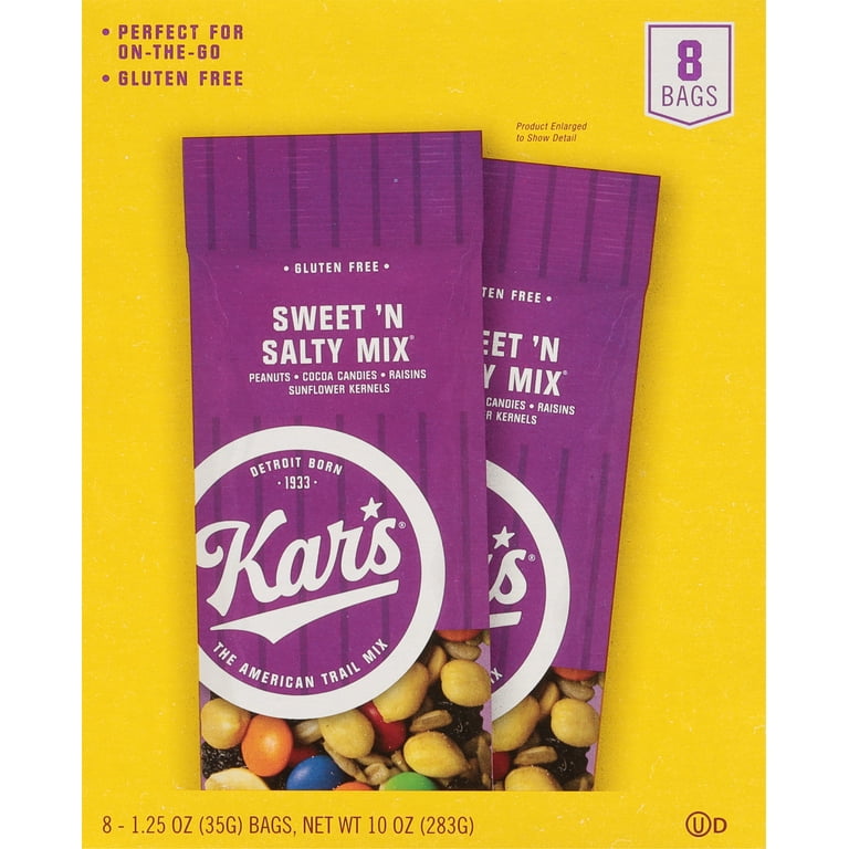 Kar's Sweet 'N Salty Mix, 8 Bags, 1.25 oz Each, Snack Pack