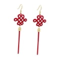 thumbnail image 3 of Pendientes de Año Nuevo Chino Fernando para Mujer Metal para Citas Boda Festival de invierno, 3 of 8