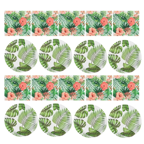 Hemoton Party Hawaiian Paper Tropical Supplies Supplies Luau Tableware