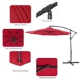 thumbnail image 7 of Sonerlic 10ft Outdoor Patio Hanging Offset Umbrella with Steel Frame for Yard,Poolside and Deck,Red, 7 of 7