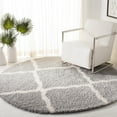 thumbnail image 2 of Parma Lyssa Geometric Shag Area Rug by Chateau Lyon Area Rug, Grey/Cream, 4' x 4' Round, 2 of 7