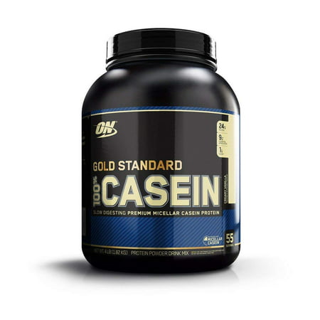 Optimum Nutrition Gold Standard 100% Casein Protein Powder, Creamy Vanilla, 24g Protein, 4