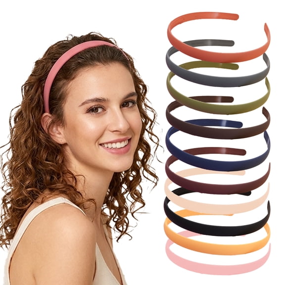 10pcs Thin Plain Plastic Headbands, Beauty Headbands with Teeth Non Slip, No Headache Pressure Comfortable Head Bands for Women Girls