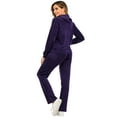 thumbnail image 7 of Classic Women's Long Sleeve Solid Velour Sweatsuit Set Hoodie and Pants Sport Suits Tracksuits Women Velvet Tracksuit Activewear Sport Set, 7 of 7