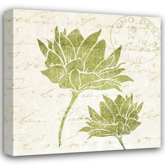 Kristin Emery 36x36 Gallery Wrapped Canvas Wall Art Titled - Hand Writing Flower II