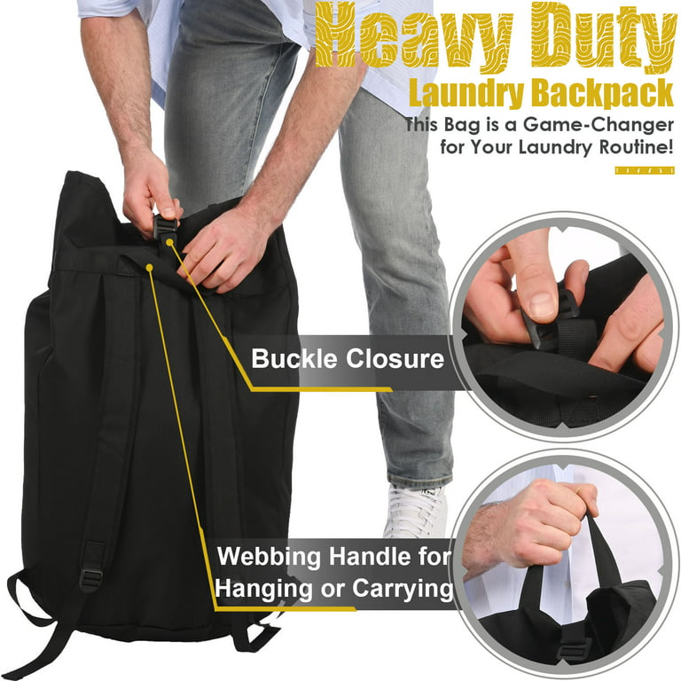 Waterproof Heavy Duty Backpack Laundry Bag, Camping Travel Large Clothes  Storage Bag