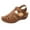 Brown, variant on YODETEY Non Slip Shoes,Soft Leather Closed toe Vintage Anti-Slip Sandals for Women High-Quality