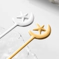 thumbnail image 5 of 1 Pc Stainless Steel Coffee Fork with Star and Moon Design Dessert Fork Tableware Kitchen Tools Mini Demitasse Espresso Fork for Sugar Tea Drink Ice Cream Stirring, 5.2x0.47 Inch, Black Fork, 5 of 9