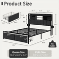 thumbnail image 5 of Satifur Queen LED Bed Frame with Upholstered Storage Headboard & Drawers, USB Ports, RGB Lights and Under Bed Storage, 5 of 10