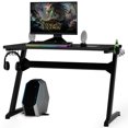 thumbnail image 1 of Gymax Bureau de Jeu Bureau d'Ordinateur de Studio Table PC en Forme de Z Poste de Travail Gamer avec Tapis de Souris, 1 of 10