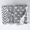 thumbnail image 3 of Couverture Jacquard en Mousseline Living Textile - Chevron Gris, 3 of 4