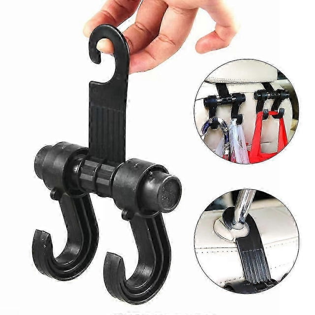 Headrest Multifunctional Double Hook Car Back Seat Hanger Storage Bag