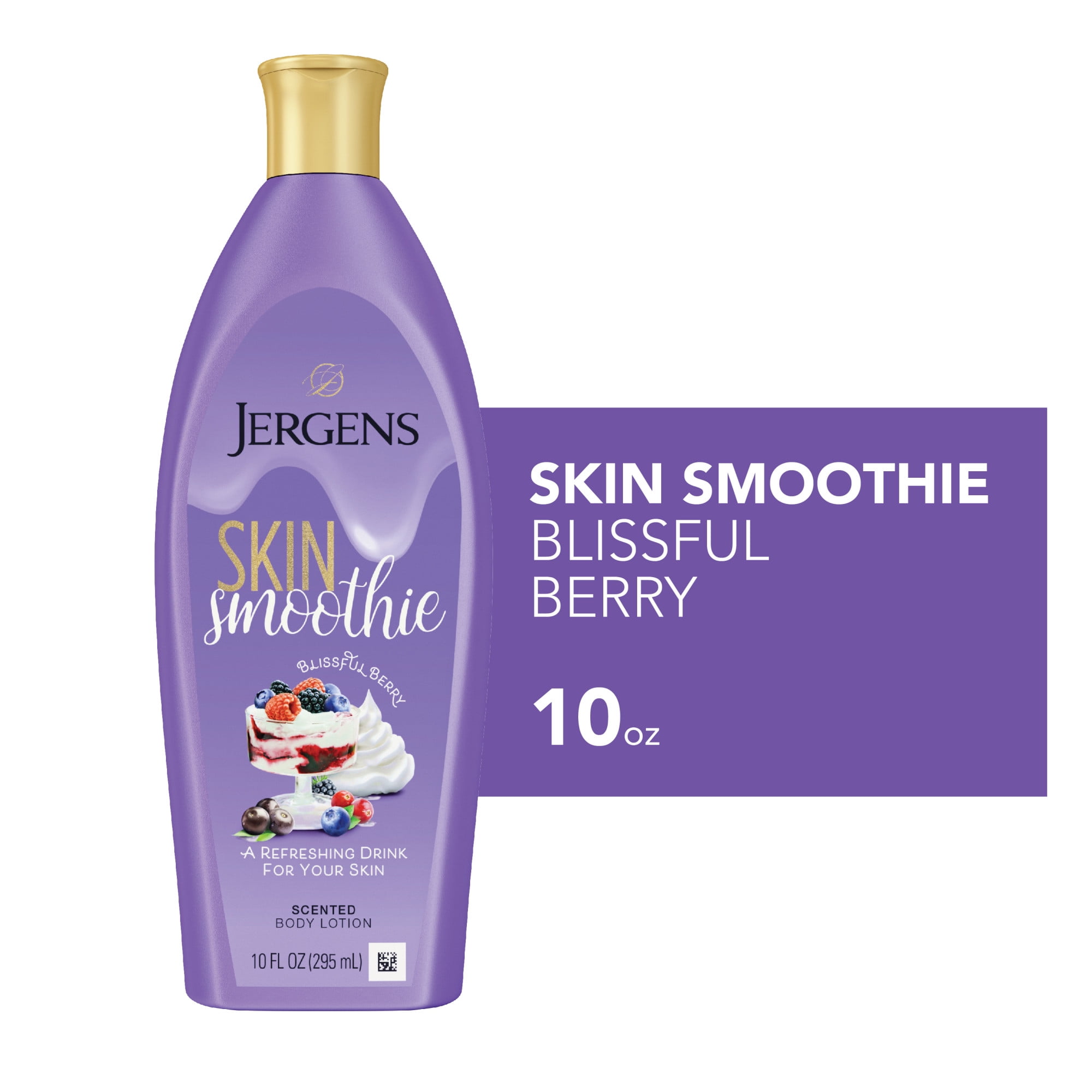 Jergens Hand and Body Lotion, Skin Smoothie Body Lotion, Blissful Berry, 10 oz
