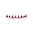 thumbnail image 2 of 10kt Rose Gold Womens Round Blue Sapphire Chevron Stackable Band Ring 1/10 Cttw, 2 of 4