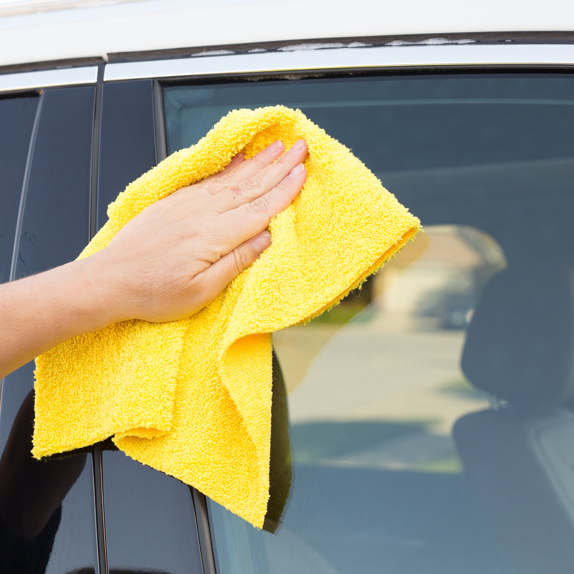 Auto Drive Microfiber Multi-Purpose Cleaning Towels 4 Pack, Yellow